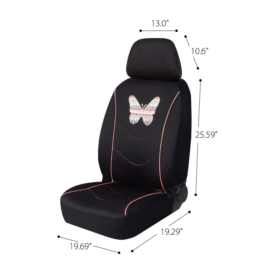 5Piece Car Seat Cover Polyester Butterfly - Universal Fit,Durable Material