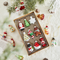 NEWChristmas Set Glass Gingerbread Man Christmas Tree Ornaments Christmas Window Display Living Room Decorations Christmas Gifts