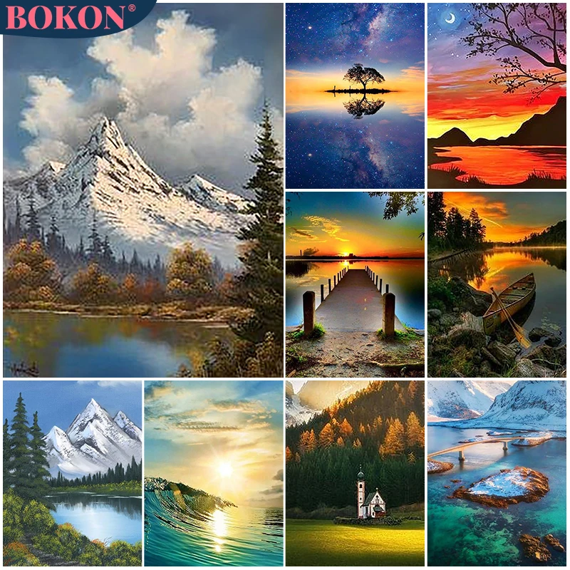 

5D Diamond Painting Forest Stream Landscape Diamond Embroidery Full Water Diamond Landscape DIY Diamond Mosaic Home Decoration