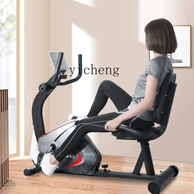 TQH Horizontal Exercise Bike Household Spinning Bike Magnetic Control Sports Equipment Indoor Aerobic Pedal Bike