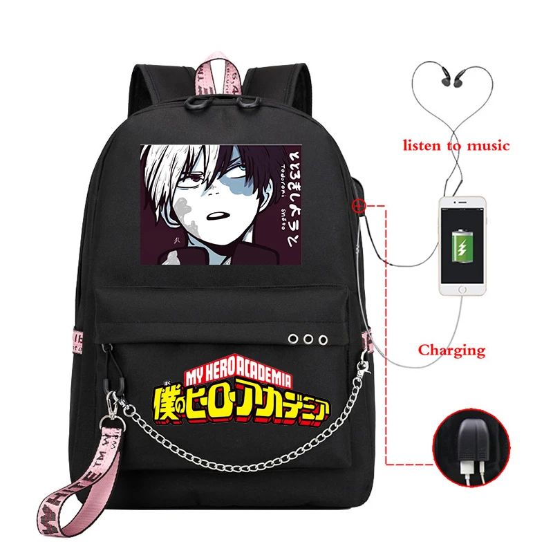 

Аниме Usb School Bag My Hero Academia Tomura Shigaraki Dabi Todoroki Katsuki Bakugo Class 1A Boys BNHA Girls Рюкзак для ноутбука Сумка