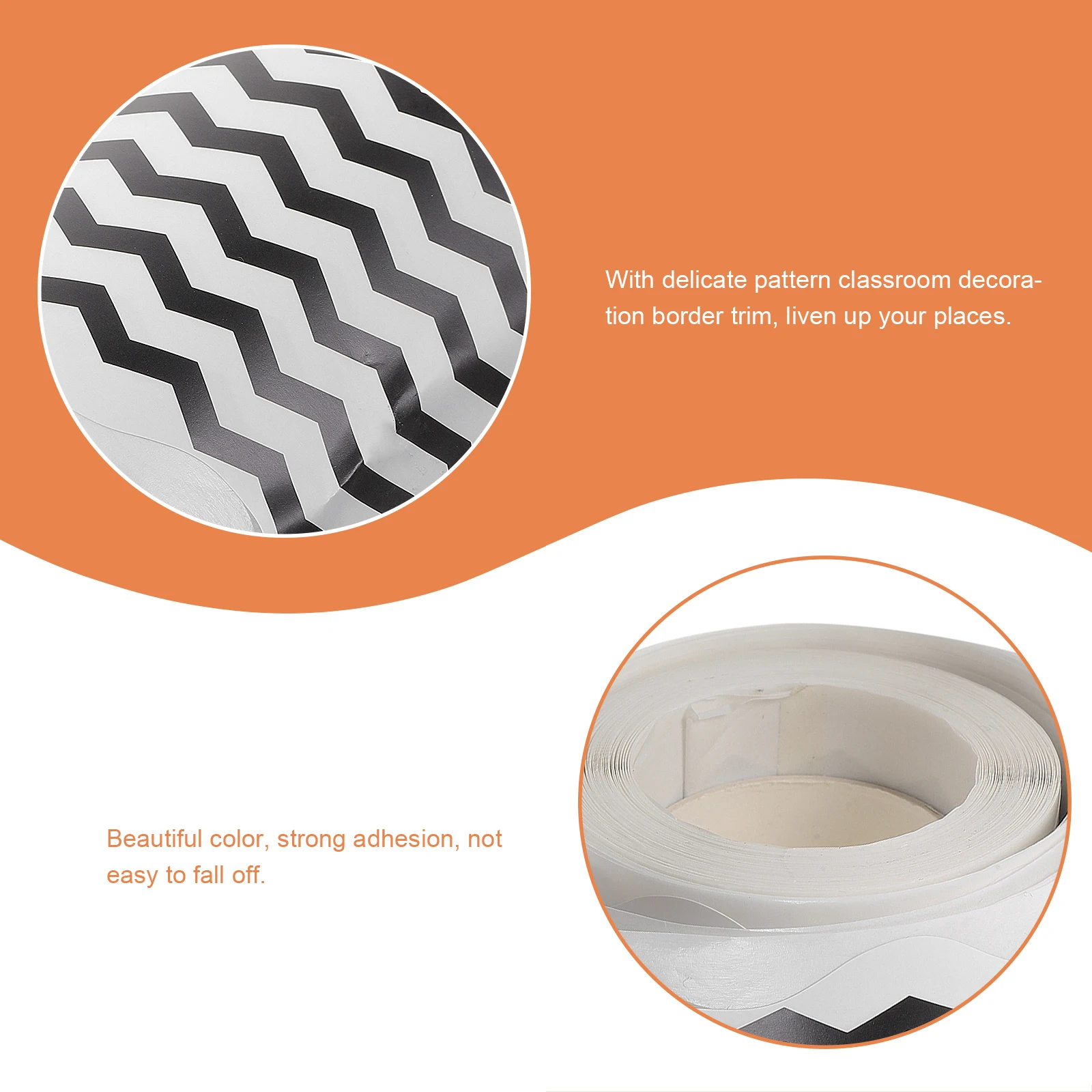 

1 Roll Lovely Border Papers Adorable Trim Bulletin Board Stickers Waterproof Removable Adhesive Border Trim For Classroom Wall