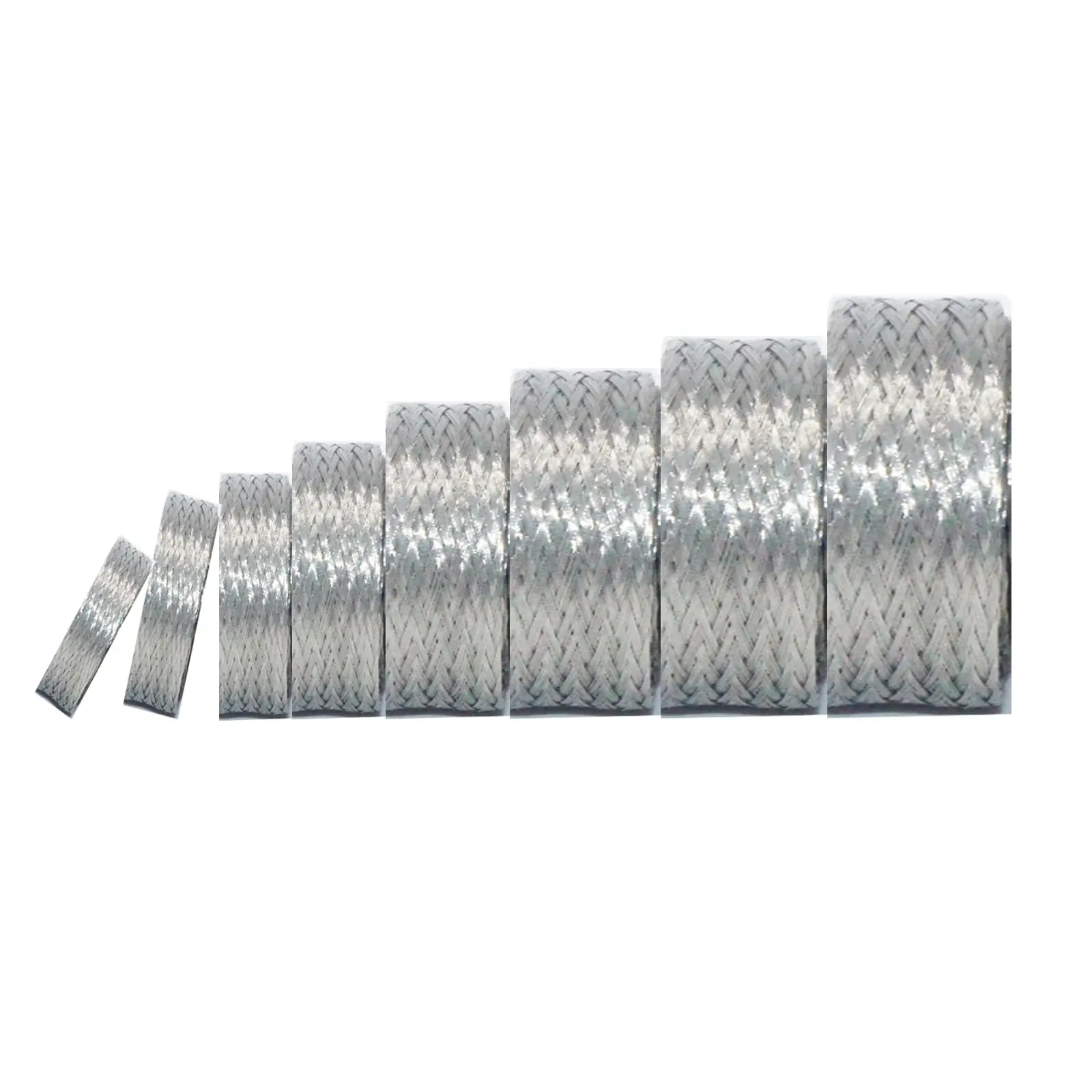 Braided Ground Strap Tinned Copper Flat Sleeving Expandable Metal Sheath Screening Signal Wire Cable Shielded 2mm to 40mm