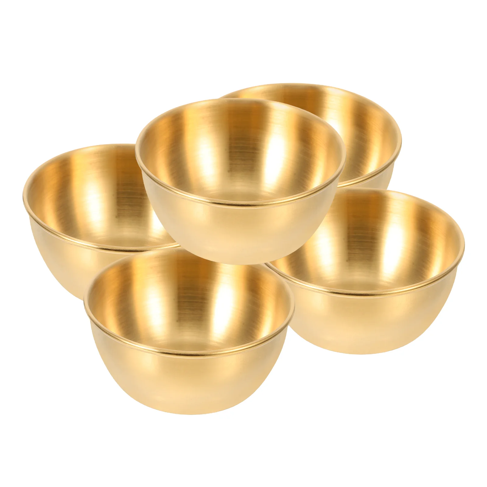 

5 Pcs Stainless Steel Sauce Dishes Deep Wide Bowls for Sweet Sour Mustard Soy Ketchup Small Spice Mini Food Serving Home