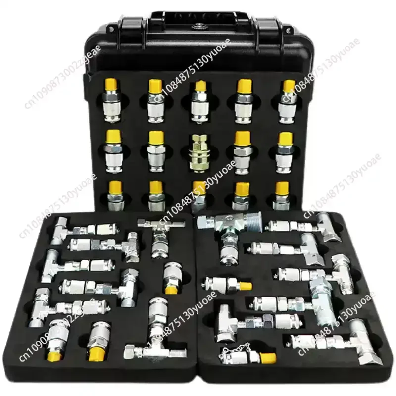 20 Joints 14 Tees Excavator Pressure Test Tee Pilot Distribution Valve Travel Hydraulic Maintenance  Gauge Adapter Kit