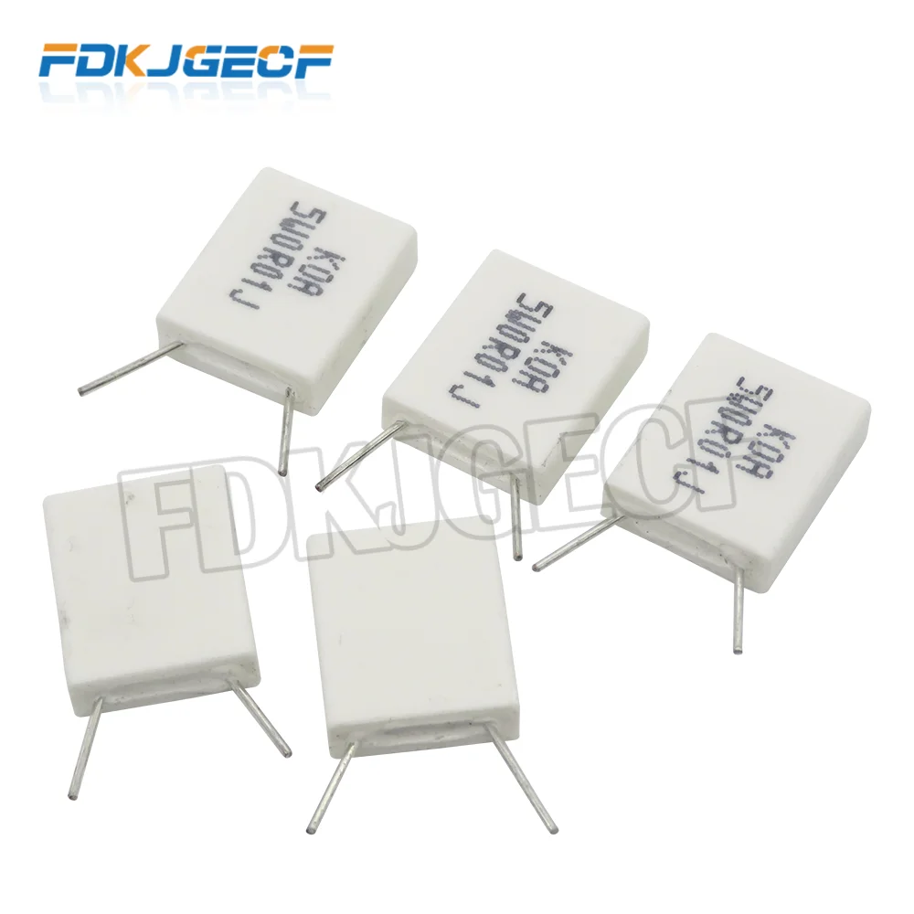 10pcs BPR56 5W resistor cerâmico Não-indutivo do cimento 0,01 0,02 0,05 0,15 0,25 0,47ohm 0.1R 0.22R 0.33R 0.2R 0.5R