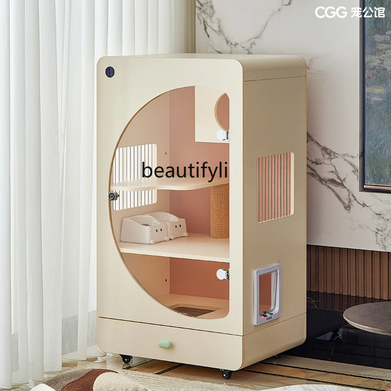 

Smart thermostatic cat villa cat cabinet small living room household cage indoor cat nest