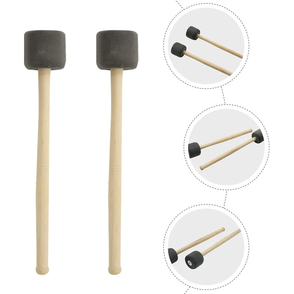 

2pcs Big Drum Mallets Foamed Head Wood Handle For Percussion Bass Drum Instrument Parts Accessories Sticks Hammer