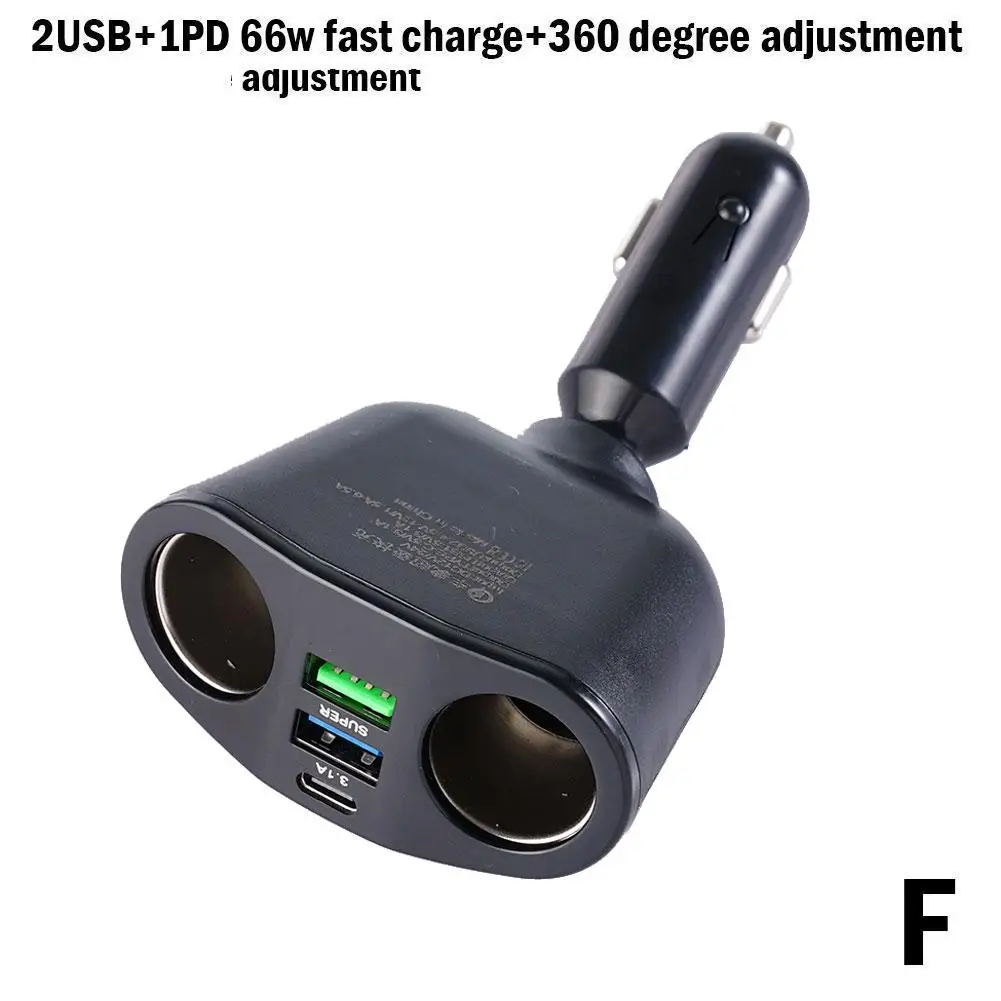 Caricatore Porta Usb Auto Accendisigari Doppio USB E USB-C Per Auto - Caricatore Rapido 12-24V Per Cellulari E Dispositivi Caricatore Auto Doppio USB