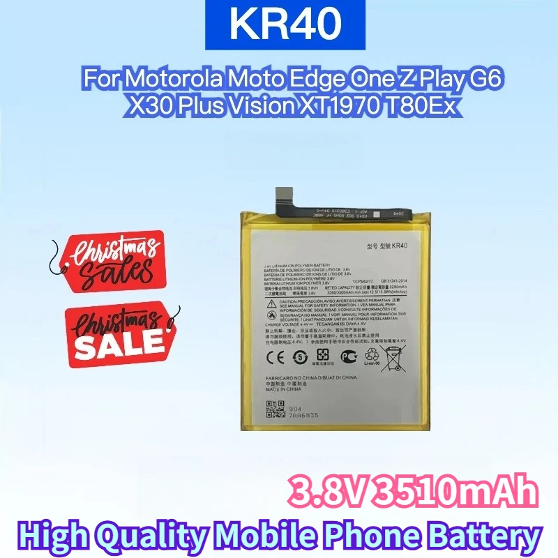 

Newest GL40 3.8V 3510mAh Battery for Motorola Edge One Z Play G6 X30 Plus Vision XT1970 T80Ex High Quality Mobile Phone Battery