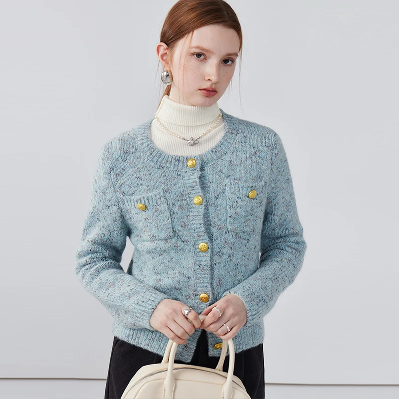 EVNISI Dames Casual Gebreide Trui Vest Single Breasted Lange Mouwen Chique Kantoor Trui Jas Dames Herfst Winter Trui