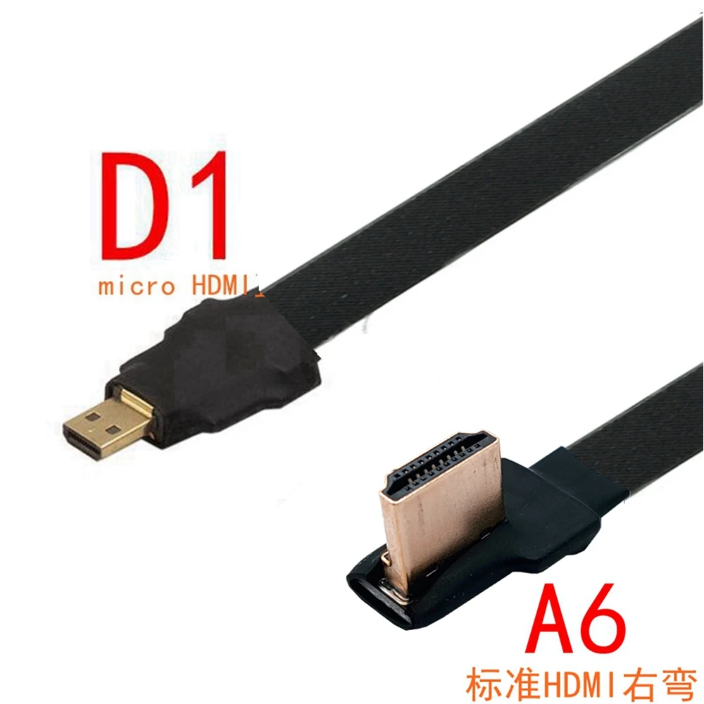 protective case Ribbon FPV HDMI-Compatible Connector Flexible Flat Cable Raspberry Pi 4 Micro HDMI To HDMI/  90 Degree FFC 20pin