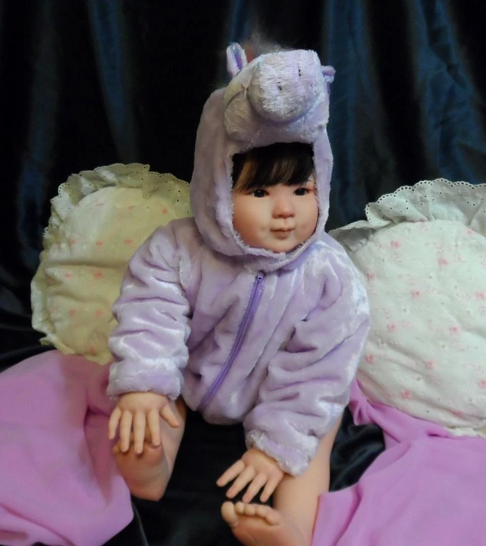 28inch Reborn Doll Kit Unfinished Unpainted Chunmei Big Size Soft Vinyl Fresh Color with Eyes and Cloth Body DIY Doll Part