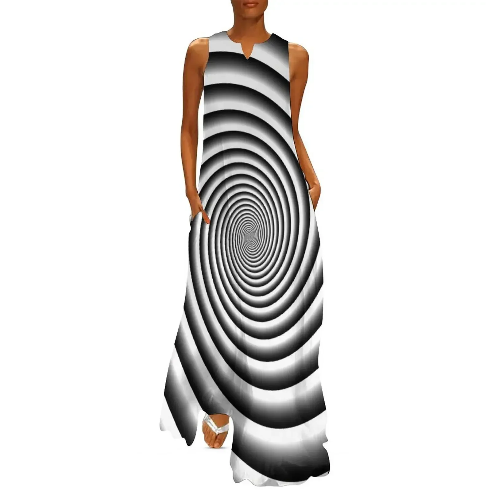 

Monochrome Swirl Long Dress summer dress woman 2025 Dresses for wedding party dress for woman evening