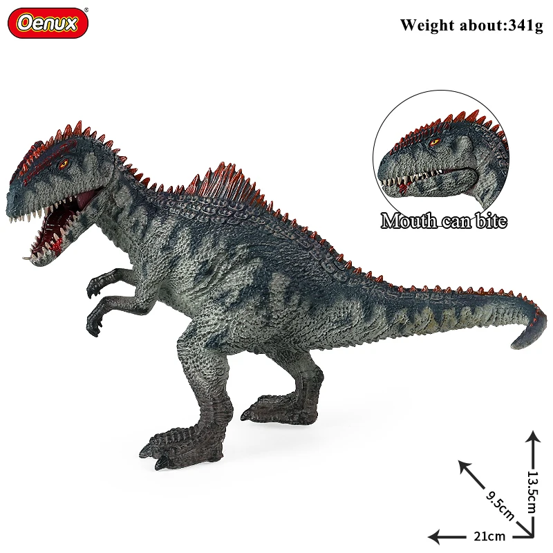 Oenux New Jurassic Dinossaur Brinquedo Giganotosaurus Action Figures Open Mouth Savage Tyrannosaurus Animals Model Kid Toy Gift