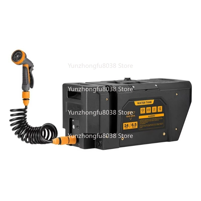 Quick Charge Pressurized Portable Water Tank 24L Battery Powered Outdoor Shower Kit for Camping Hiking 4X4 Off-Road