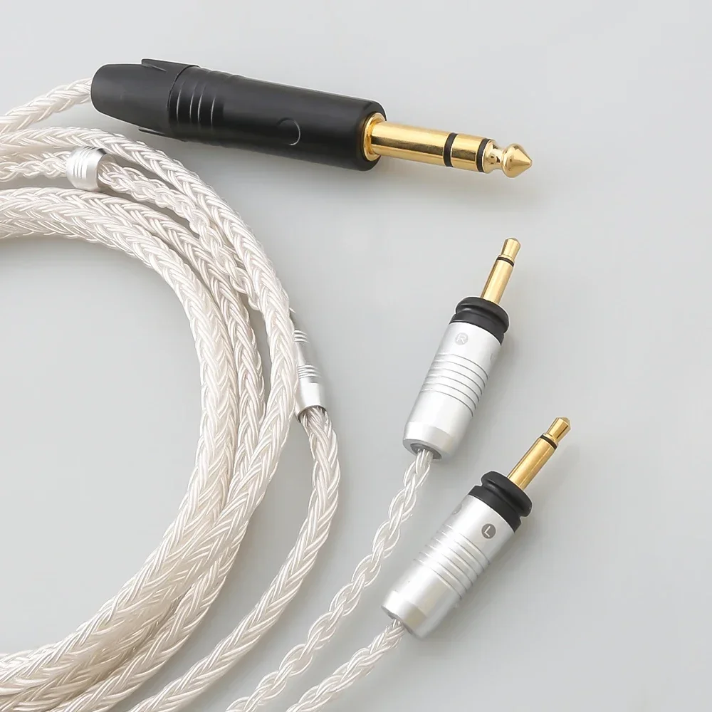 HiFi 16 Core OCC Silver Plated Headphone Cable Dual 3.5mm Plug for Focal Clear Elear Elex Elegia Stellia Celestee