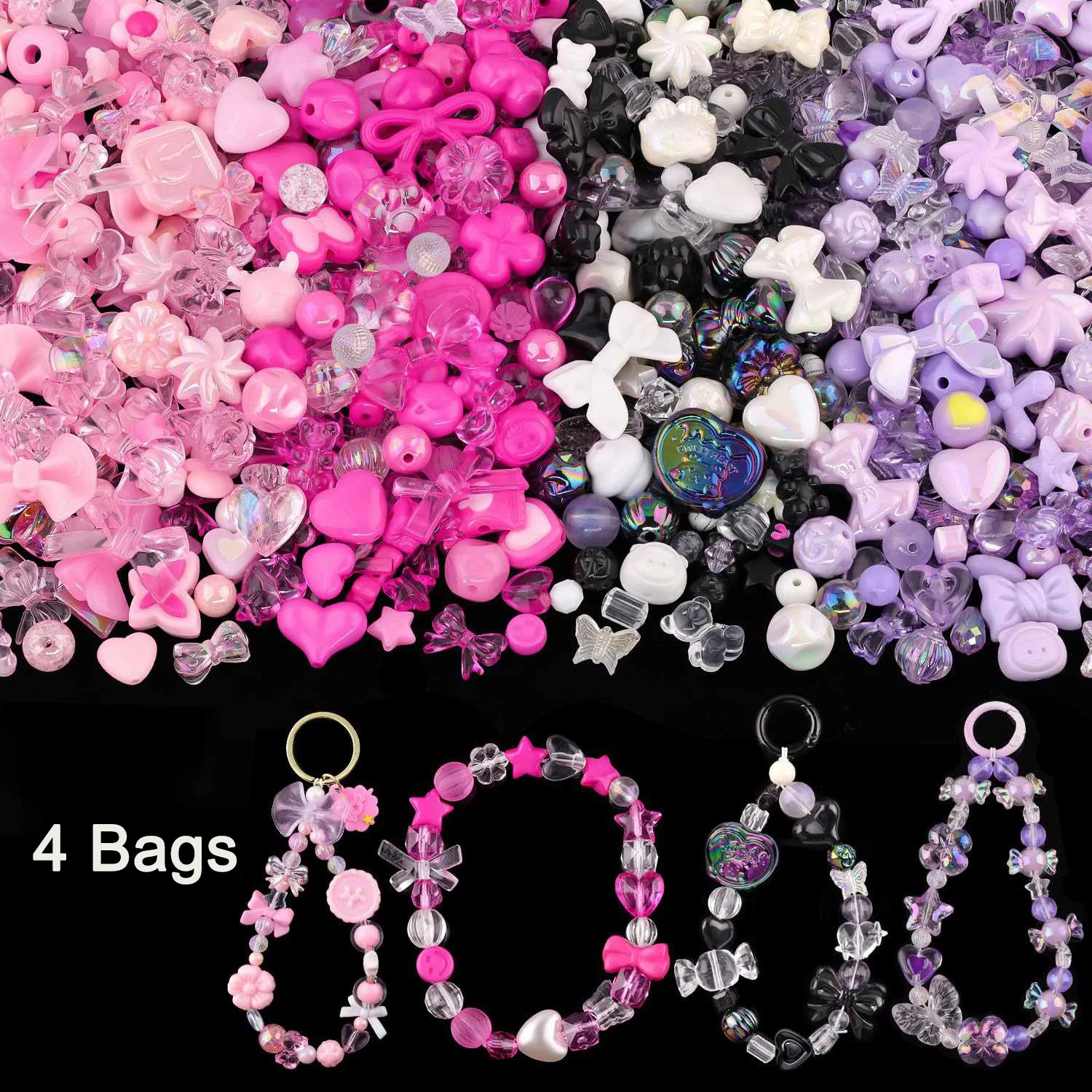 1 beutel Mischen Stil Candy Farbe Acryl Perlen Für DIY Handgemachte Armband Schmuck Machen Telefon Kette Zubehör – Detail 6