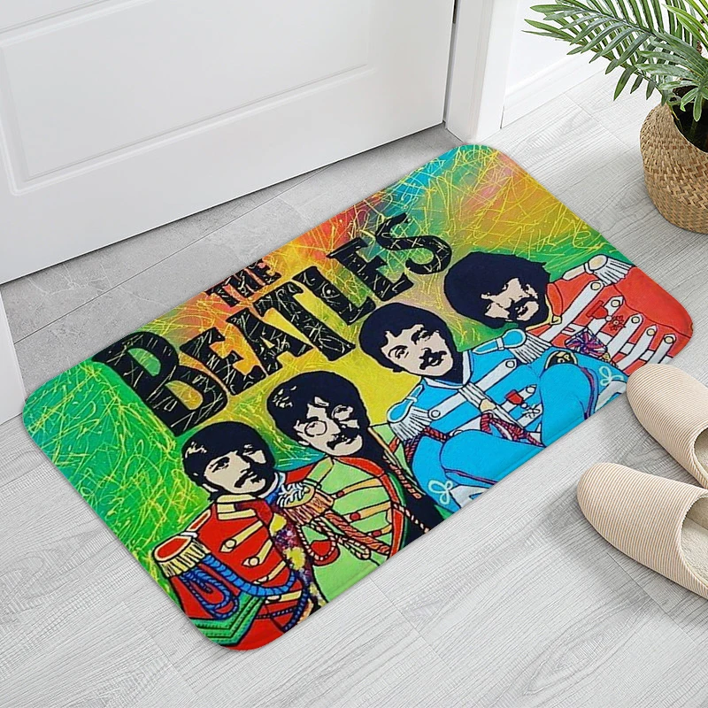 Digital Print Door Mat The A-Beatle Band Bathmat Washable Non-slip Kitchen Rug Entryway Bedroom Living Room Floor Carpets