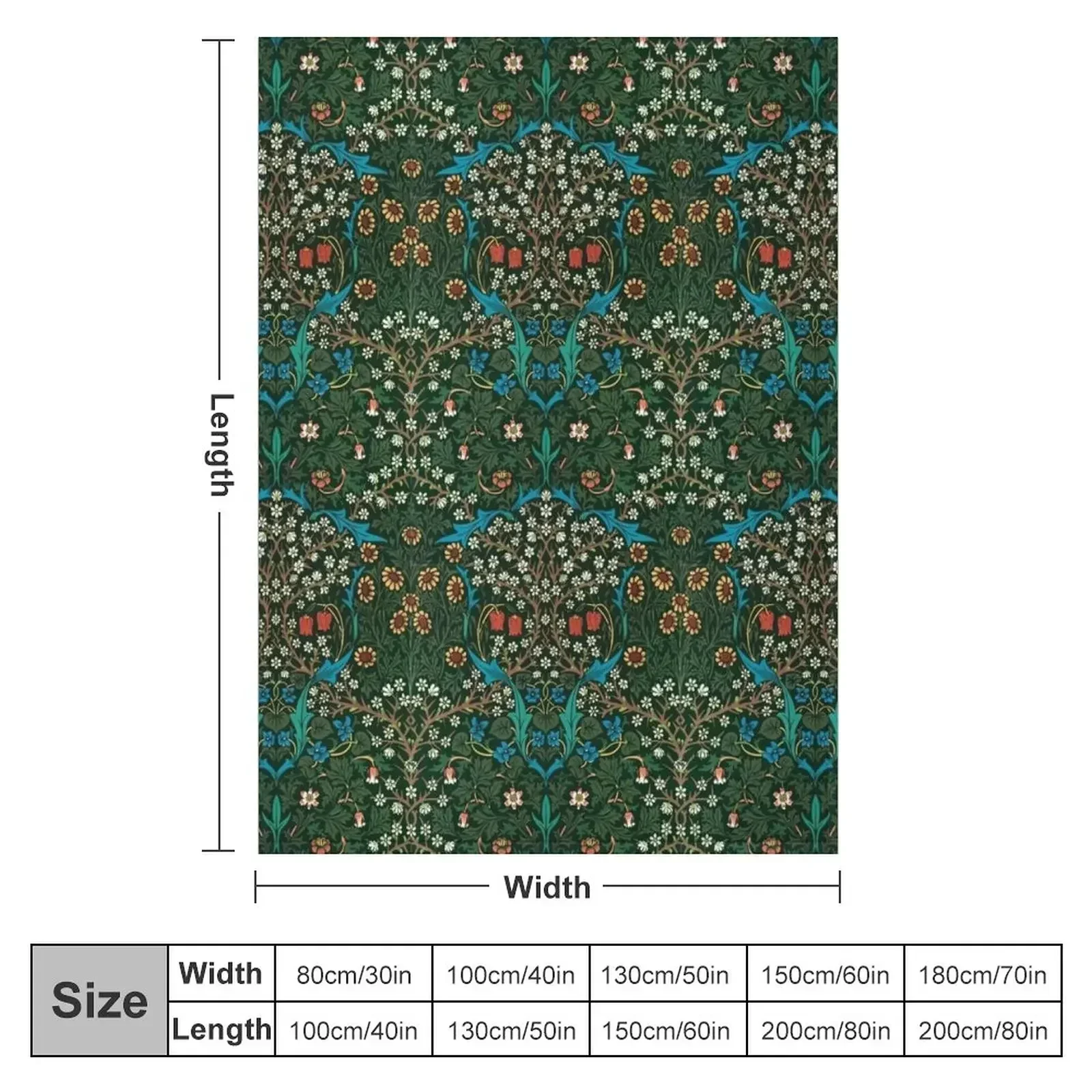 Blackthorn by William Morris, 1892 Throw Blanket Luxury Designer decorative Beach Blankets