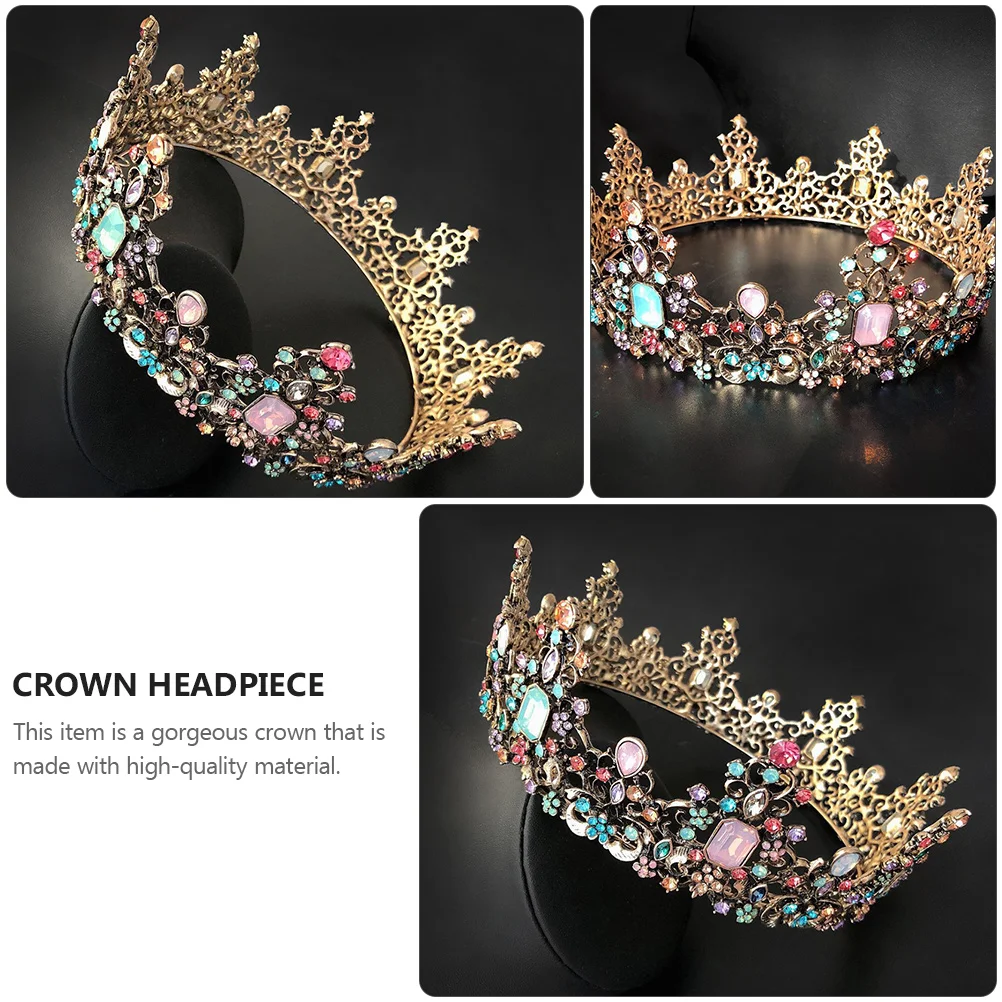 

1pc Jewel Wedding Crown Tiara Party Hair Accessory Sparkling Rhinestone Alloy Vintage Bridal Headdress Queen Gemstone For Women