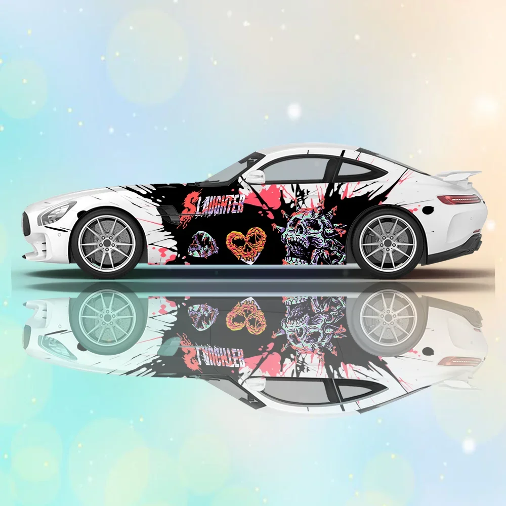 

Skeleton Love Splashing Ink Car Vinyl Wraps Decal Self-adhesive PVC Sticker Suitable for Trucks SUV Decor Auto Accessories Gift