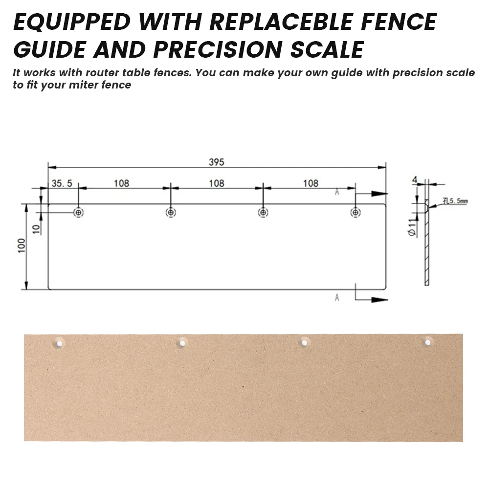 ENJOYWOOD Hooked On Router Table Rail Coping slitta guida per la lavorazione del legno guida di sicurezza slitta per giunti della porta dell\'armadio