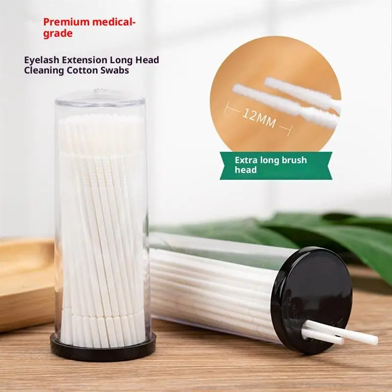 Microswab usa e getta per applicatore micro spazzole da 100 pezzi per strumenti per la rimozione dell'estensione delle ciglia, mini spazzole per tampone di cotone per il trucco