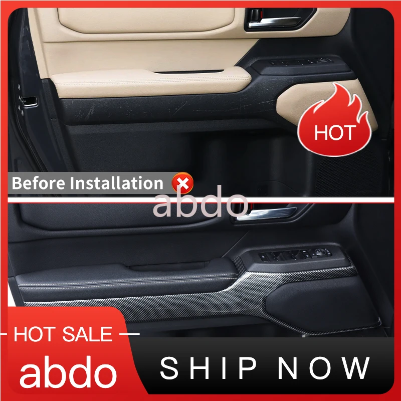 abdo For Toyota Land Cruiser Prado LC 250 2024 2025 Carbon Fiber Style Door Inner Trim Strip Panel Guard Interior Styling Access