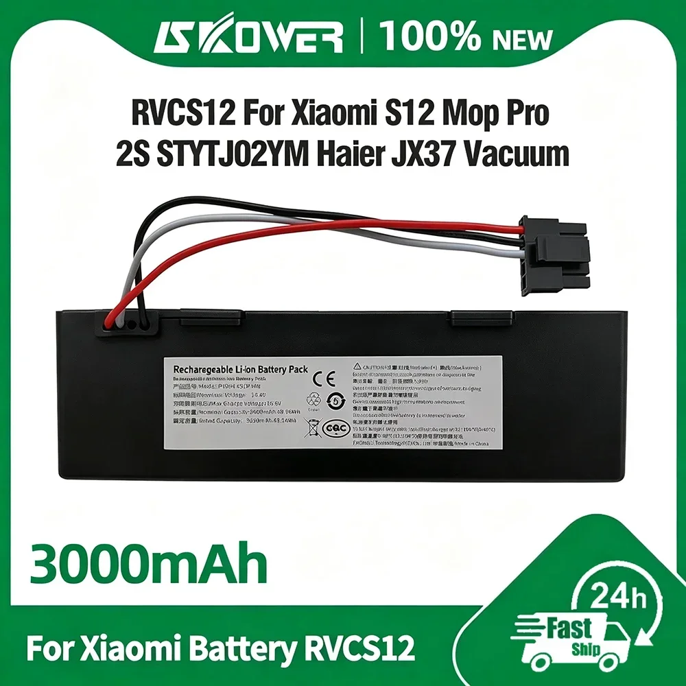 SKOWER STYTJ02YM Battery for Xiaomi Mop Pro P 2S S12 Yunmi MVVC01 Haier JX37 Wyze WVCR200S Conga 3290 3390 Robot Vacuum Cleaner