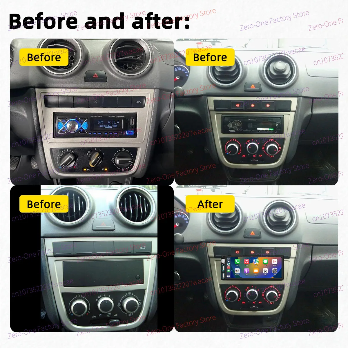 Carplay Autoradio 1Din راديو أندرويد سيارة الوسائط المتعددة لشركة فولكس فاجن فولكس فاجن جول Saveiro Voyage G5 G6 2010-2016 6.86 "ستيريو GPS واي فاي