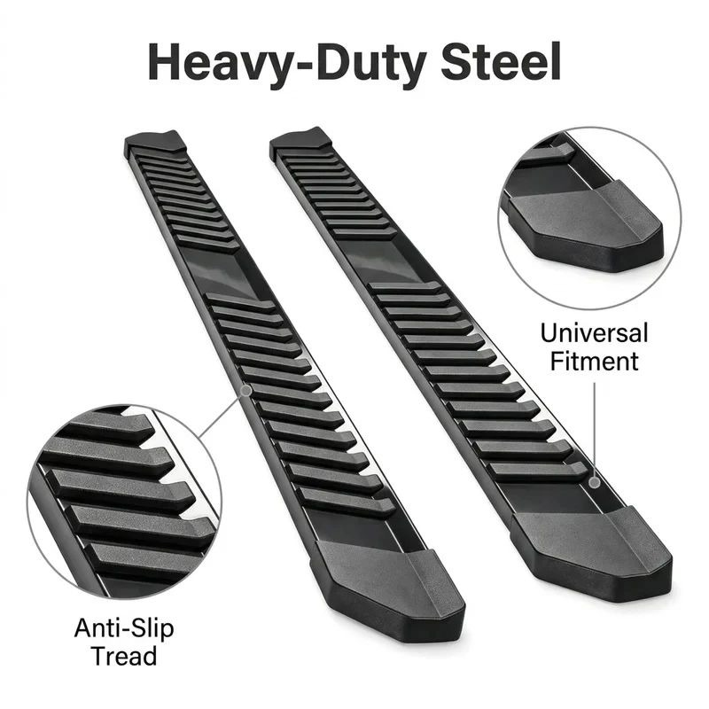 Off‑Road Aftermarket Modification Parts, Stainless Steel Side Running Boards Foot Steps For Pickup Trucks