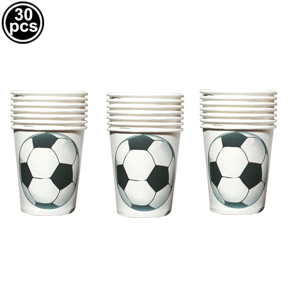 Fußball Thema Einweg Geschirr Fußball Party Pappteller Serviette Strohhalme Tasse Fußball Themen Geburtstag Party Dekoration Lieferungen – Detail 2