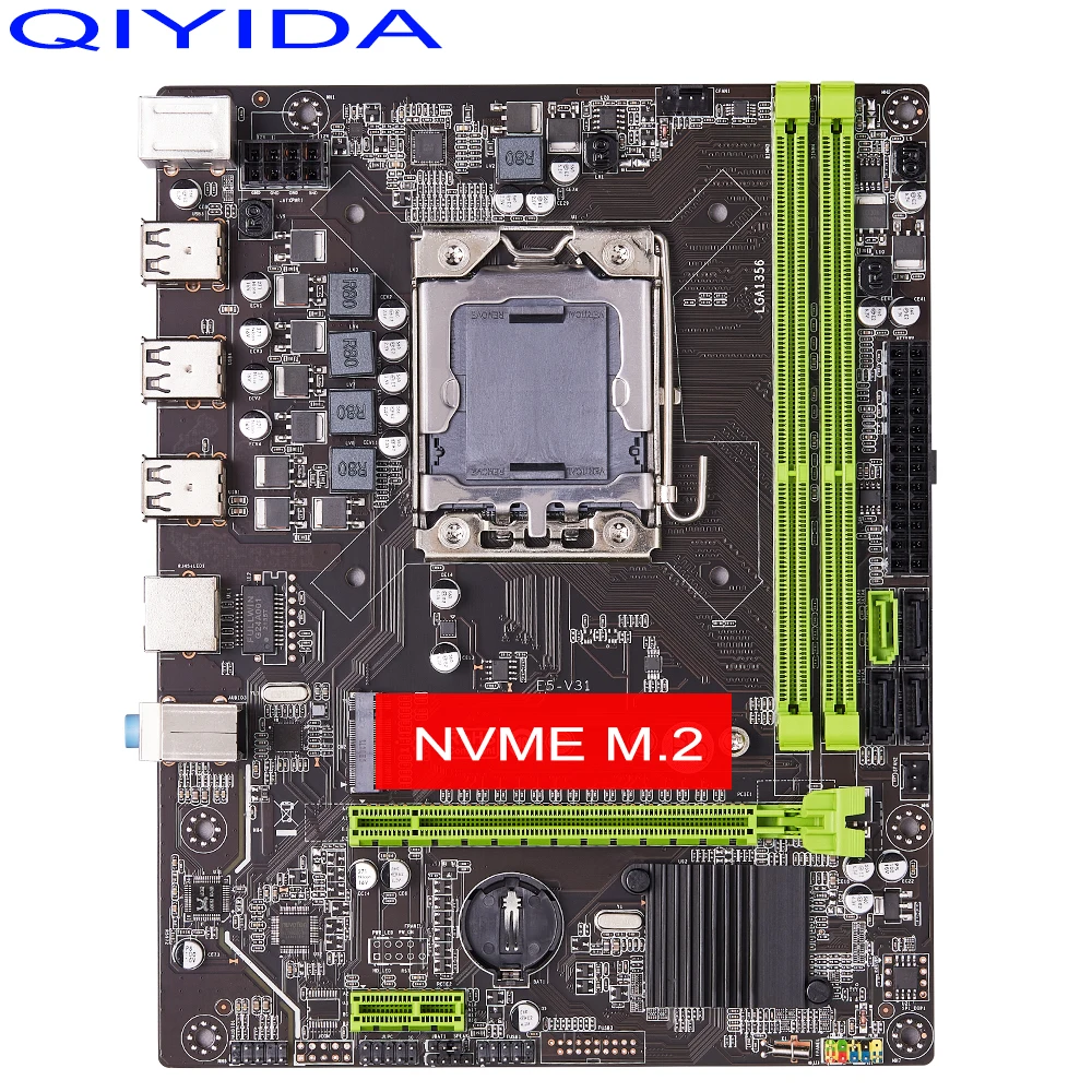 QIYIDA X79 motherboard Set with Xeon LGA 1356 E5 2450 V2 Cpu DDR3 pc3 Memory Ram E5 V32