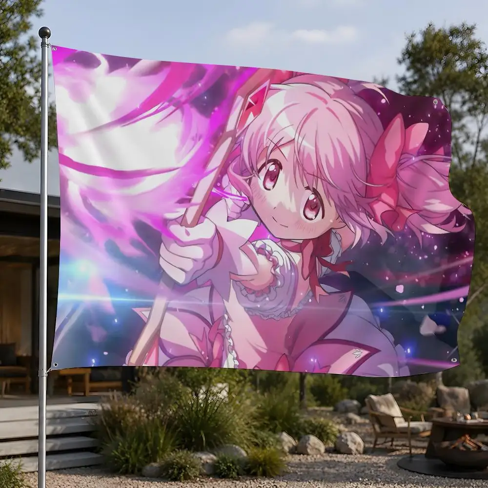 Anime Puella Magi Madoka Magica Flags Flags, Room, Dormitory, Camping, Party, Home Decor Gifts