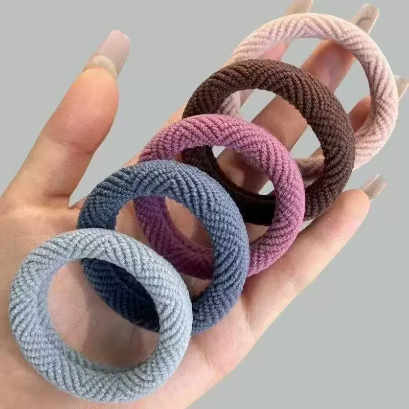 Eenvoudige, zeer elastische, naadloze haarband, verdikte rubberen band, haaraccessoire voor dames, duurzame hoge paardenstaart scrunchie. - afbeelding 1