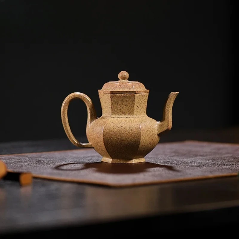 

150ml High-end Yixing Purple Clay Teapots Handmade Magic Lamp Pot Raw Ore Wood-fired Mud Tea Brewing Kettle Chinese Zisha Teaset