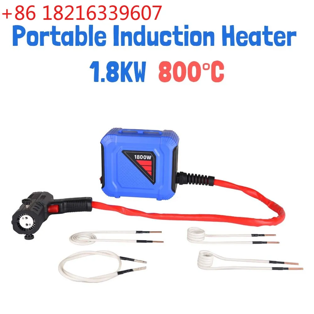 Portable Induction Heater 1.8KW 800°C with four coils Metalworking Auto Repair Soldering 110V/220V