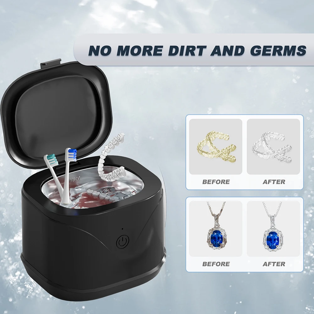 リテーナー超音波マシン 46kHz ポータブル超音波リテーナージュエリークリーン歯科リテーナーマウスガード時計リングジュエリー