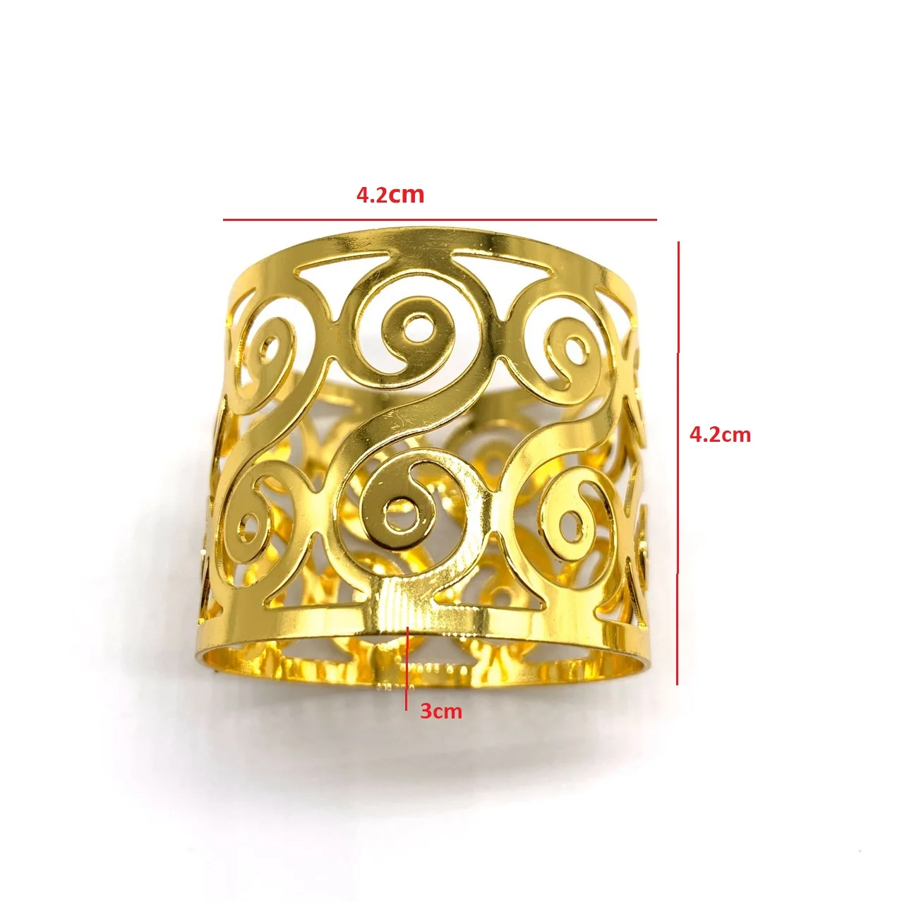 وجبة مشبك الذهب الأوروبي منديل الدائري 6 قطعة مجوفة لطاولة الطعام ديكور المنزل ملحقات الحفلات #6