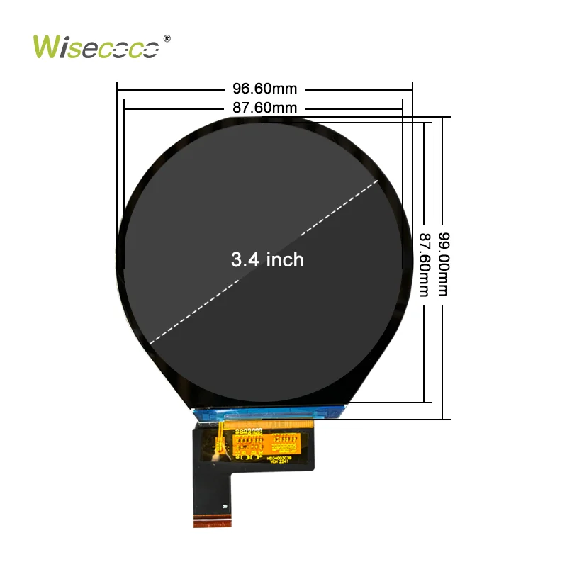 3.4 Inch TFT LCD Round Screen 800X800 MIPI Interface Circular Lcd Display IPS LCD Screen for Raspberry Pi