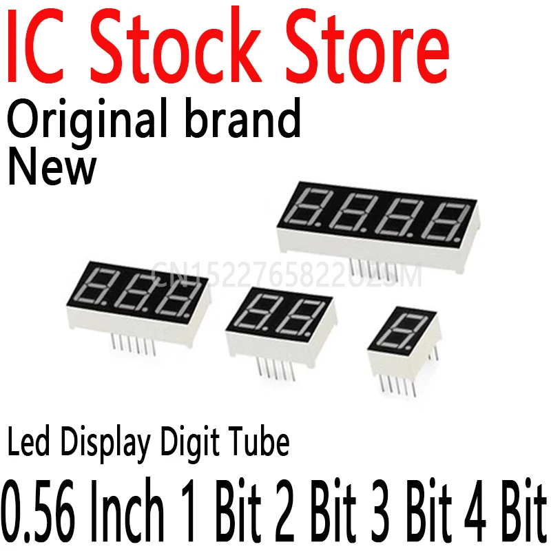 레드 공통 음극 양극 LED 디스플레이 디지트 튜브, 7 세그먼트, 0.56 인치, 1 비트, 2 비트, 3 비트, 4 비트, 10 개