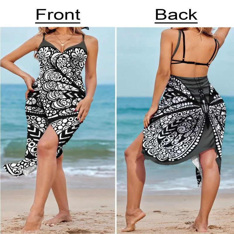 Vestido con estampado de mariposa para mujer, traje de baño de una pieza con cuello Halter, ropa de playa