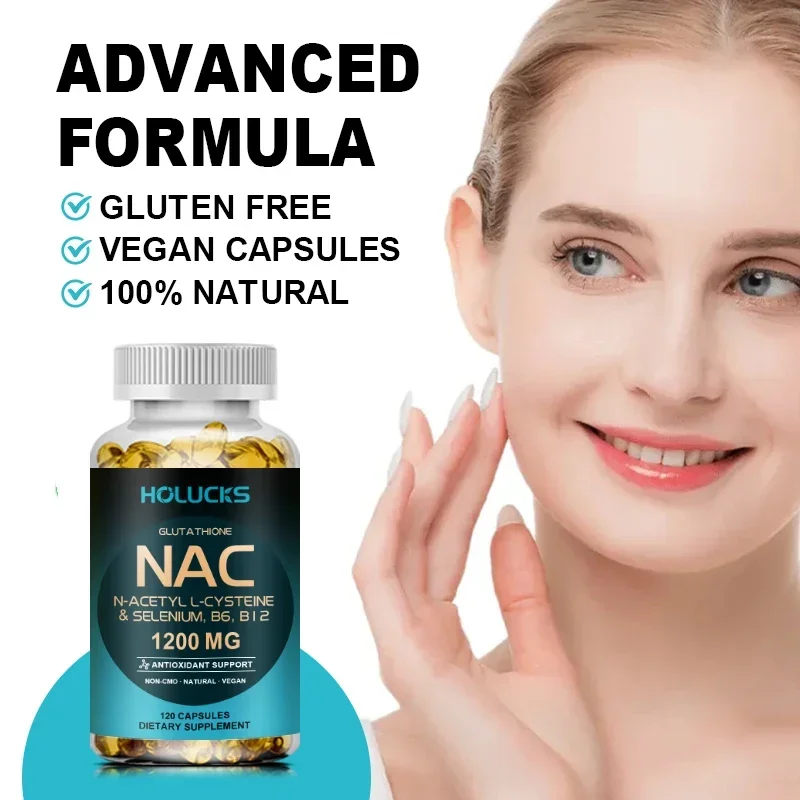 Suplemento alimenticio de glutatión NAC, desintoxicante y antioxidante, antienvejecimiento, para la salud del hígado, apoyo inmunológico, cuidado de la piel, cabello, uñas - Image 5
