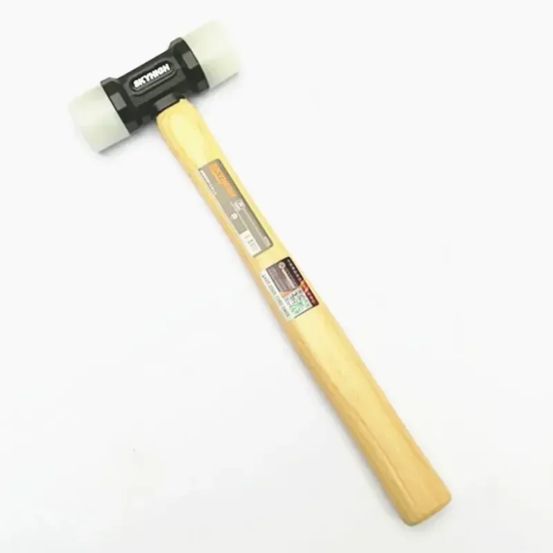 Palu nilon 32mm /35mm, palu ukiran kerajinan kulit dengan pegangan kayu lilin DIY, alat perbaikan kulit martillo