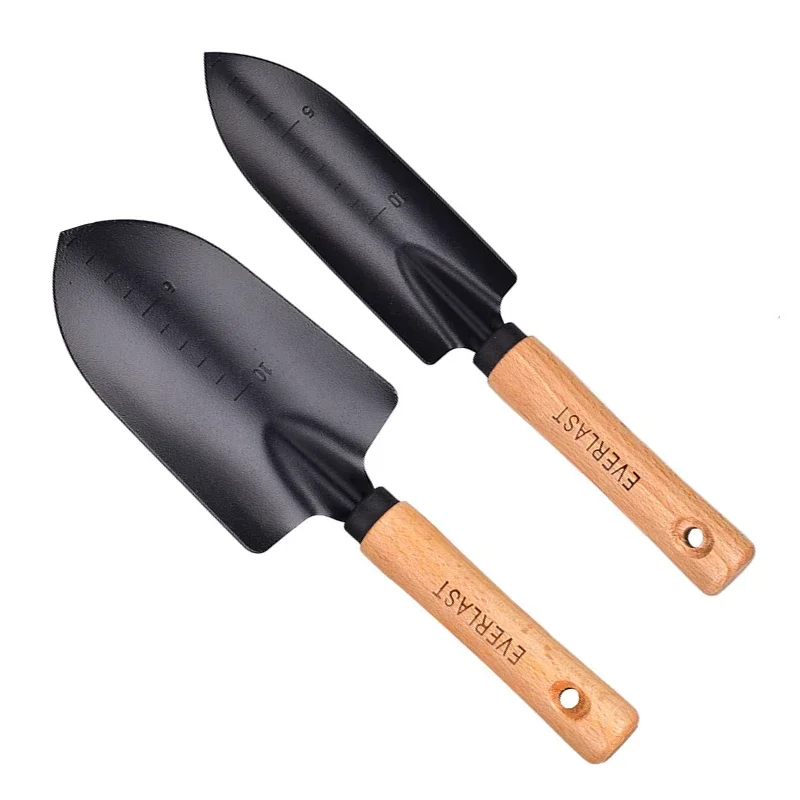 1Pcs Garden Shovel Wooden Handle Scoop Portable Small Shovel For Flower Vegetables Planting Soil Loosen Garden Hand Tools