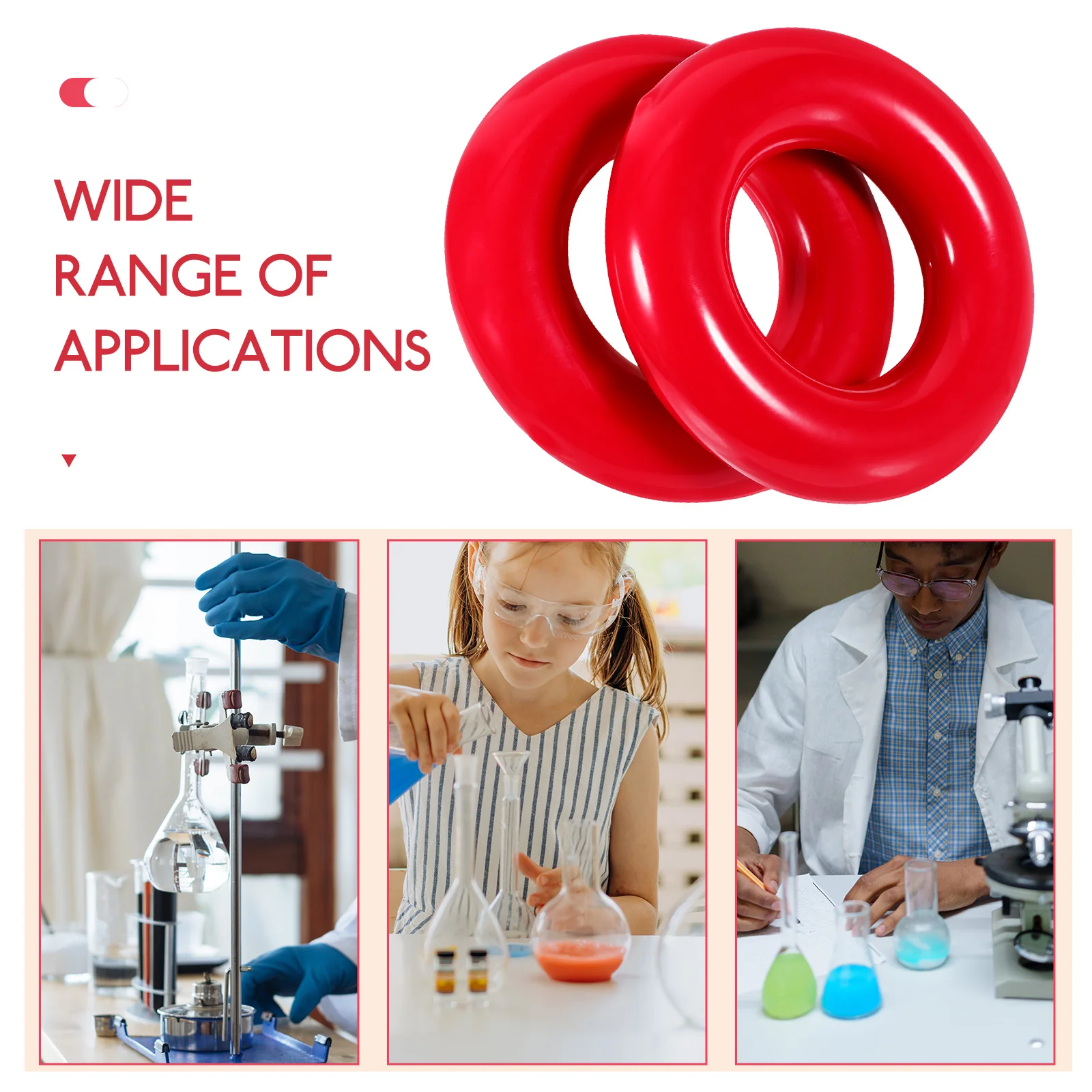 Anillo de peso de 48mm para matraz Erlenmeyer, botella triangular, Color R om, accesorios para experimentos fáciles de usar, 2 uds.