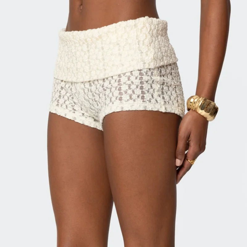 女性用 Y2k 花柄レースショーツ ウエストゴム スリムフィット シアー シースルー セクシーな戦利品ショーツ アンダードレス用