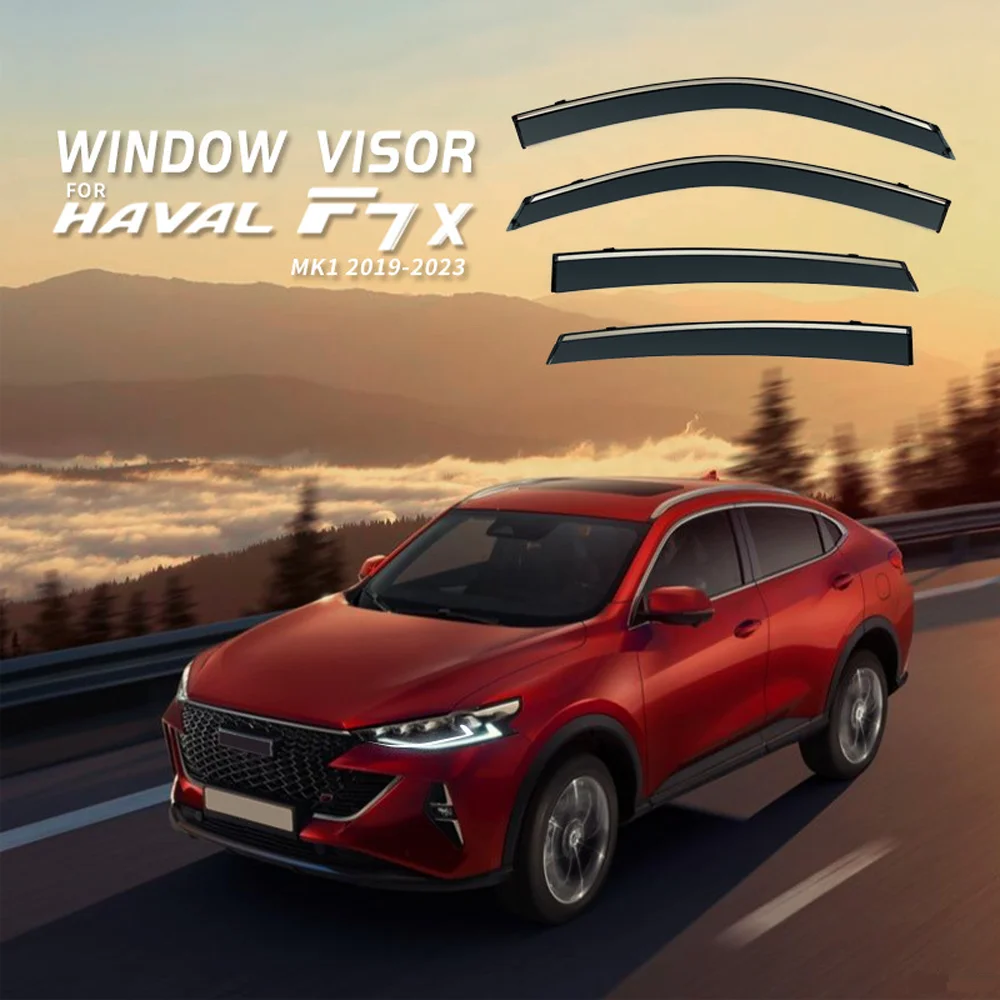 

Хромированные полоски, защита от дождя для Haval F7X 2019-2023, оконный козырек, ветровые дефлекторы, дверной козырек, вентиляционные шторы, вентиляционный козырек