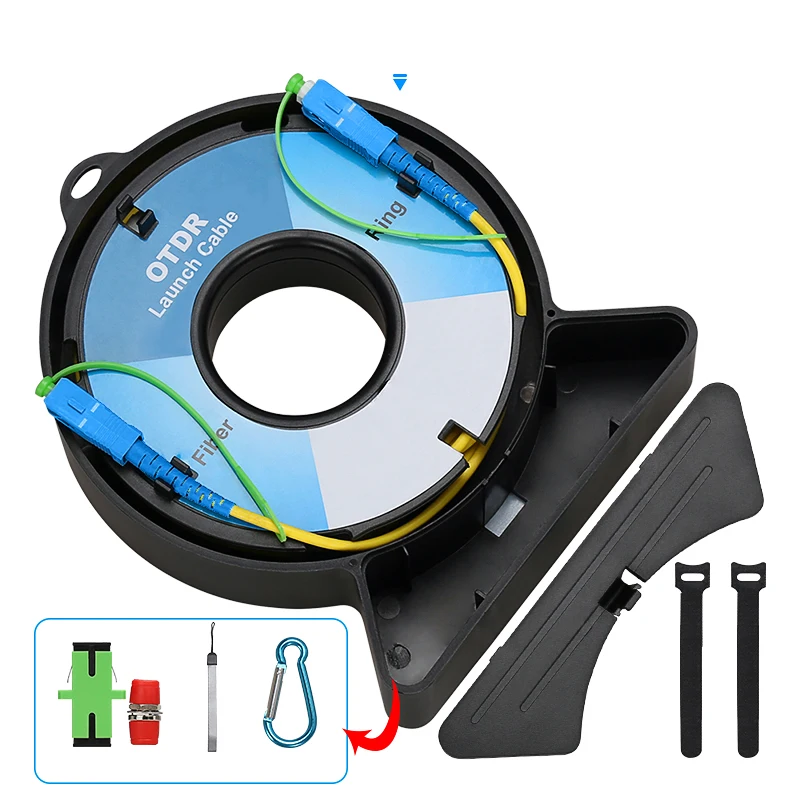 FTTH SC UPC single mode Connectors 500/1000/2000meter Optical Fiber OTDR Launch Cable Box Fiber ring